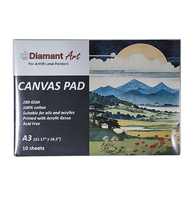 Canvas Pad - A4 and A3 Size, 280gsm 10 Sheets , Diamant