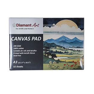 Canvas Pad - A4 and A3 Size, 280gsm 10 Sheets , Diamant
