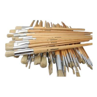 Art Brush - Flat and Round Head , Long Handle, Diamant
