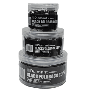 Foldback Binder Clips - Black , Diamant
