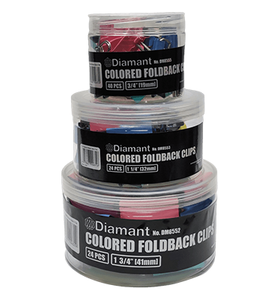 Foldback Binder Clips - Colored, Diamant