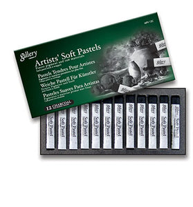Mungyo Charcoal Gallery Professional Soft Pastel - 12 Pieces , MPV-12C