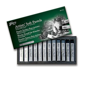 Mungyo Graytone Gallery Professional Soft Pastel-12 Pieces , MPV-12G