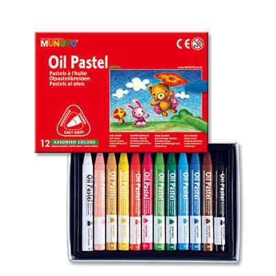 Mungyo Triangular Shaped Oil Pastel - 12 Colors , MOPT-12